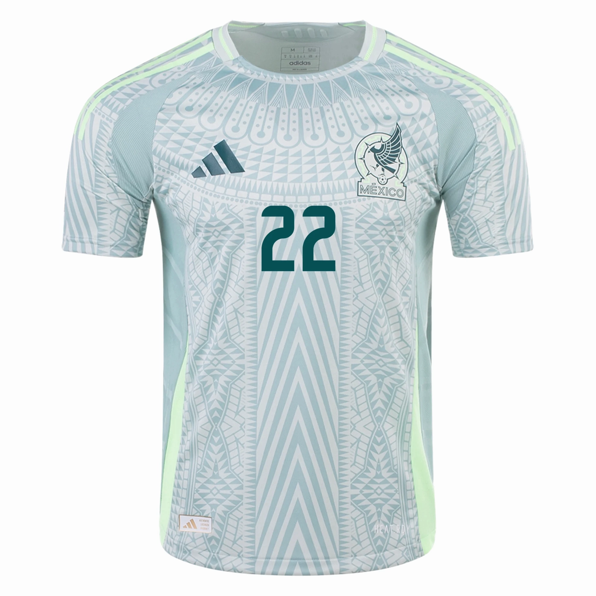 adidas Mens Mexico Authentic Hirving Lozano Away Jersey 24/25 (Linen Green) Sweat Zone