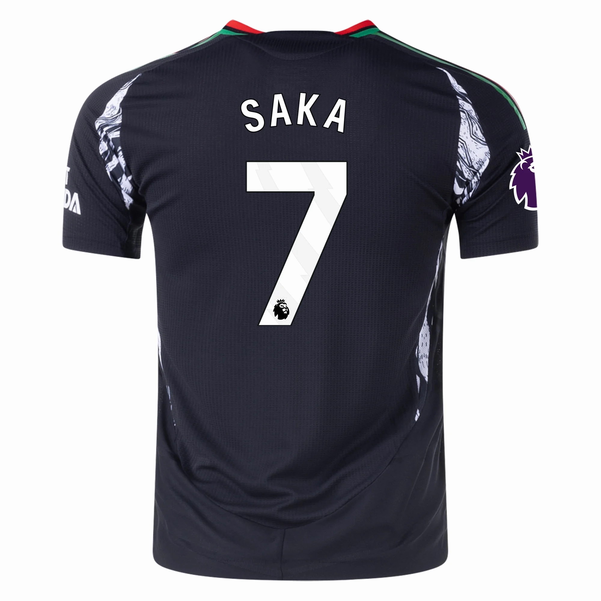 adidas Arsenal Authentic Bukayo Saka Away Jersey w/ EPL Patch 24/25 (Black) Training Gear