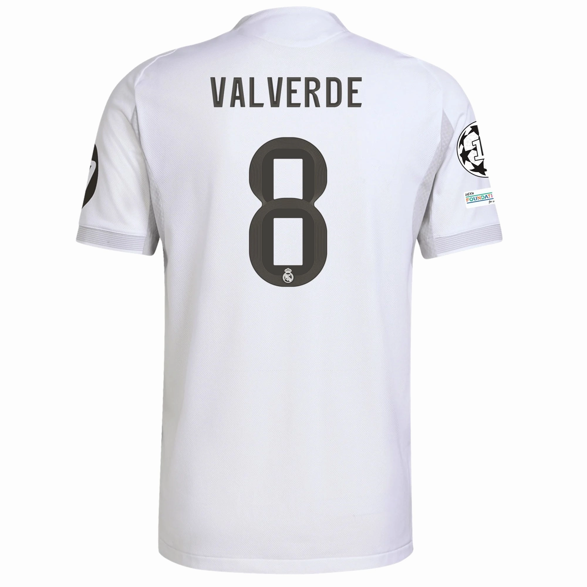 Reinforced Hem Durability Timeless Design adidas Valverde Real Madrid Authentic Home Jersey 25/26 w/ Champions League Patches (White)