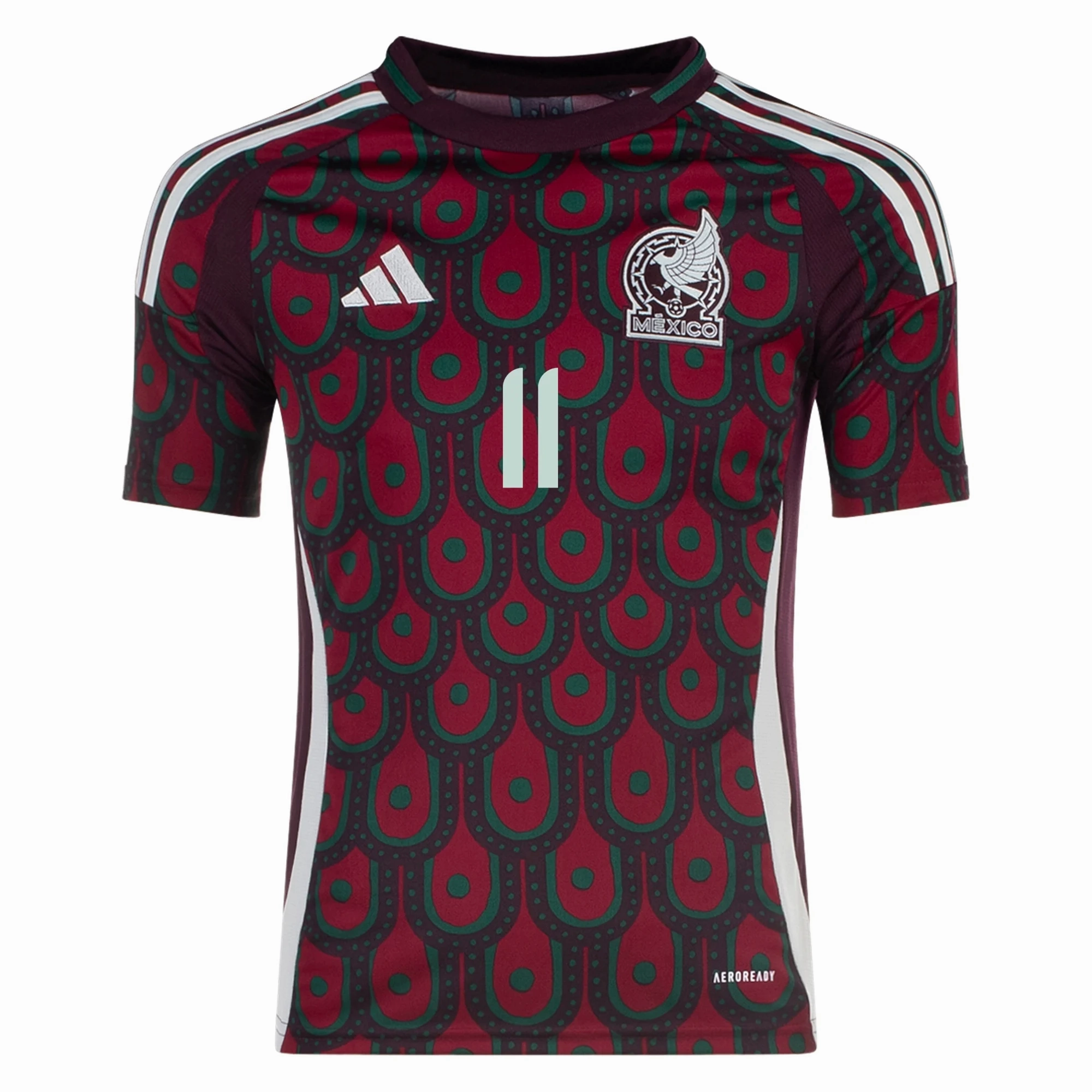 adidas Youth Mexico Santiago Gim??nez Home Jersey 24/25 (Multicolor) Sleek Comfort Athletic Look