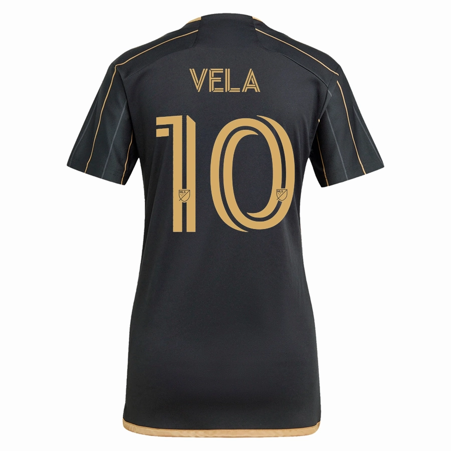 Lockstitch Detailing adidas Womens LAFC Carlos Vela Home Jersey 24/25 (Black/Gold)