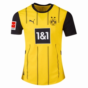 Fitted Layer Pre Shrunk Material Puma Borussia Dortmund Authentic Home Jersey w/ Bundesliga Patch 24/25 (Faster Yellow/Puma Black)