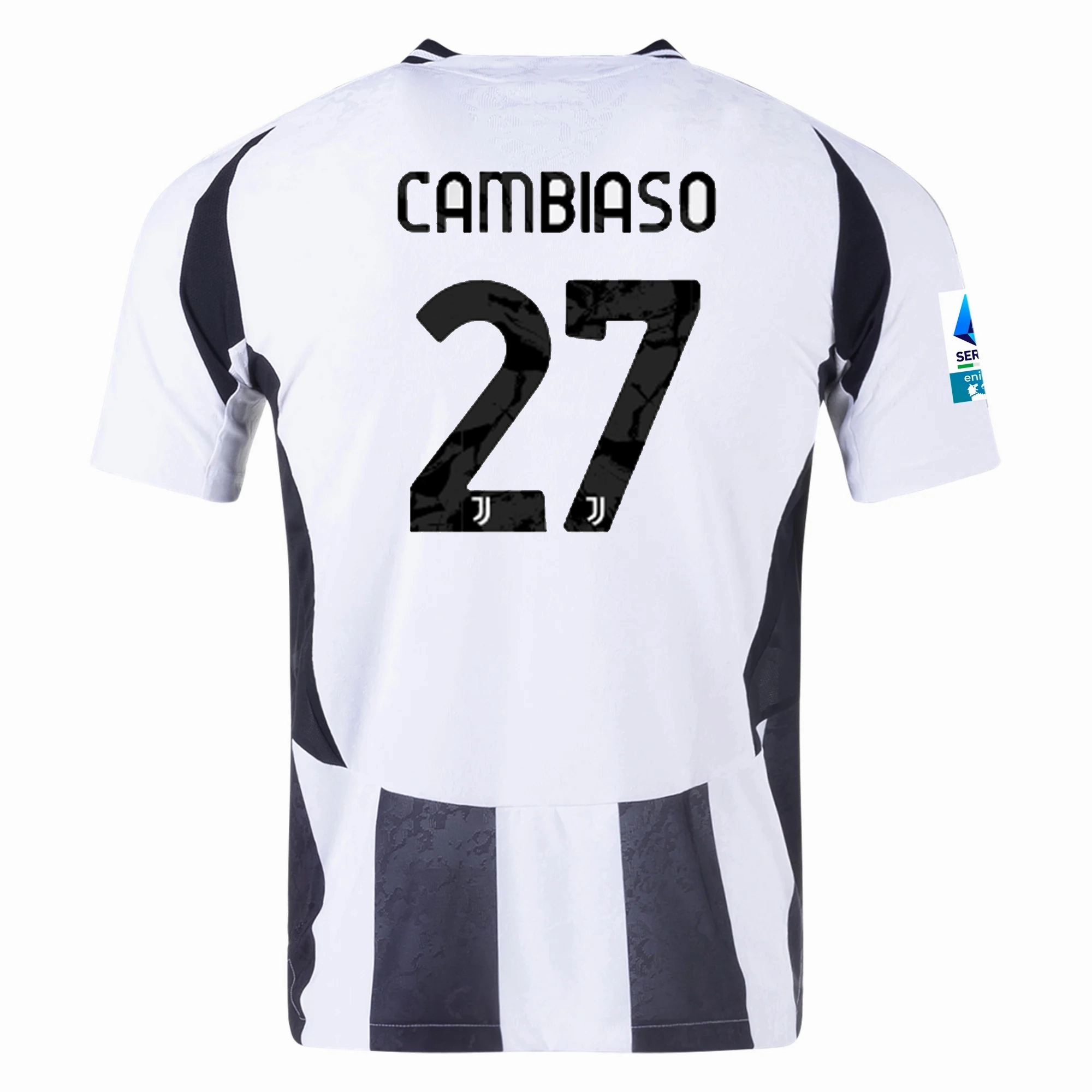 Thermal Barrier Interlock adidas Juventus Authentic Andrea Cambiaso Home Jersey w/ Serie A Patch 24/25 (White/Black)