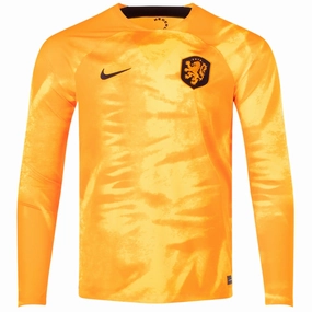 Dynamic Feel High Density Knit Fabric Nike Netherlands Long Sleeve Home Jersey 22/23 (Laser Orange/Black)