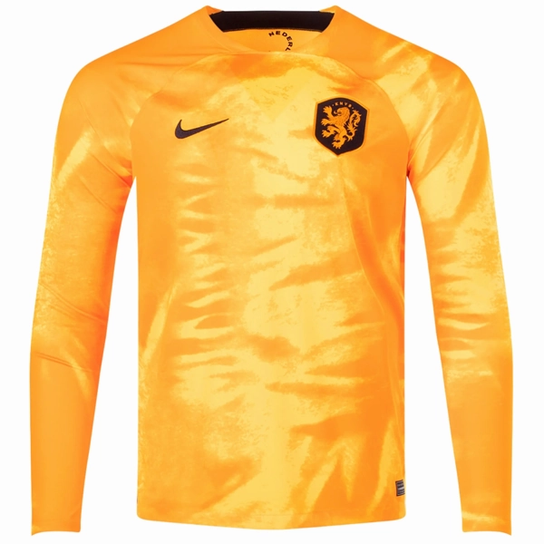 Nike Netherlands Long Sleeve Home Jersey 22/23 (Laser Orange/Black) Speed Ready Training Wear