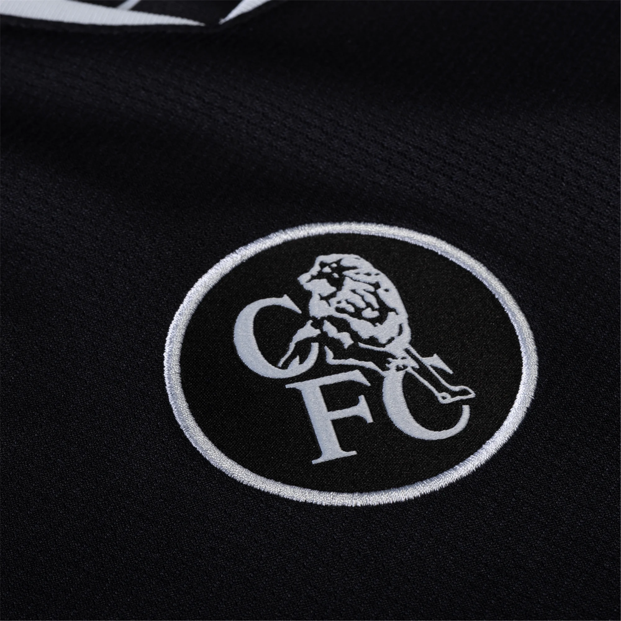 High Visibility Details Outdoor Performance Nike Nkunku Chelsea T90 Third Jersey w/ EPL   NRFR   CWCC Patch 25/26 (Black/Silver)
