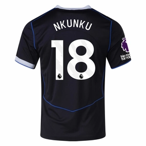 Nike Nkunku Chelsea T90 Third Jersey w/ EPL   NRFR   CWCC Patch 25/26 (Black/Silver) Breathable mesh lining Casual Style