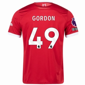 Nike Liverpool Gordan Home Jersey w/ EPL   No Room For Racism Patches 23/24 (Red/White) Relaxed Fit Fitness Apparel