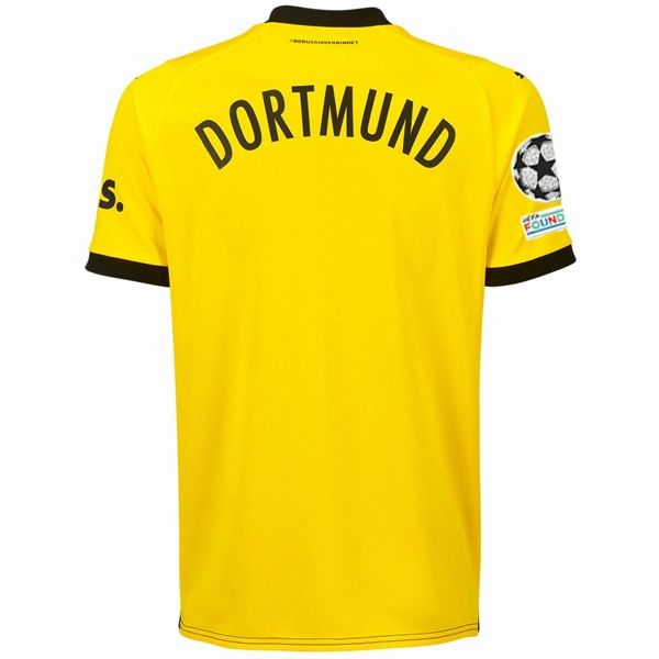 Chafe Free Puma Borussia Dortmund Home Jersey w/ Champions League Patches 23/24 (Cyber Yellow/Puma Black)