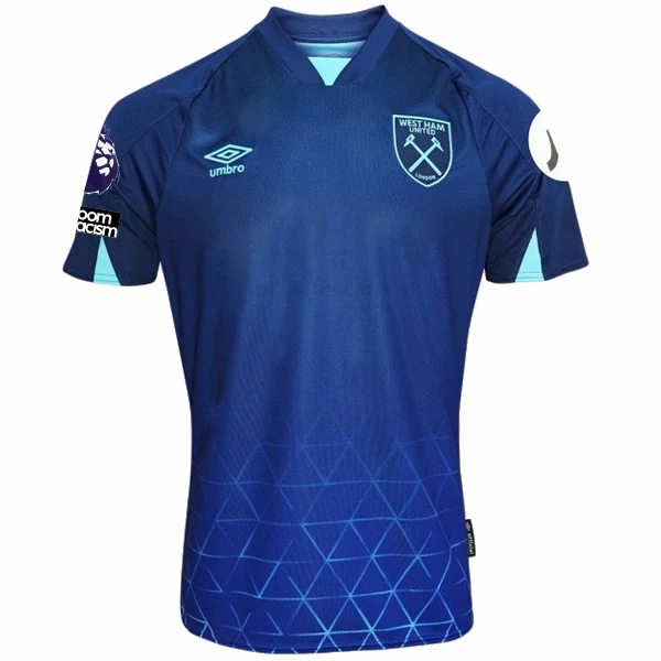 Layered Paneling Umbro West Ham Maxwel Cornet Third Jersey w/ EPL   No Room For Racism Patches 23/24 (Navy/Sky Blue)