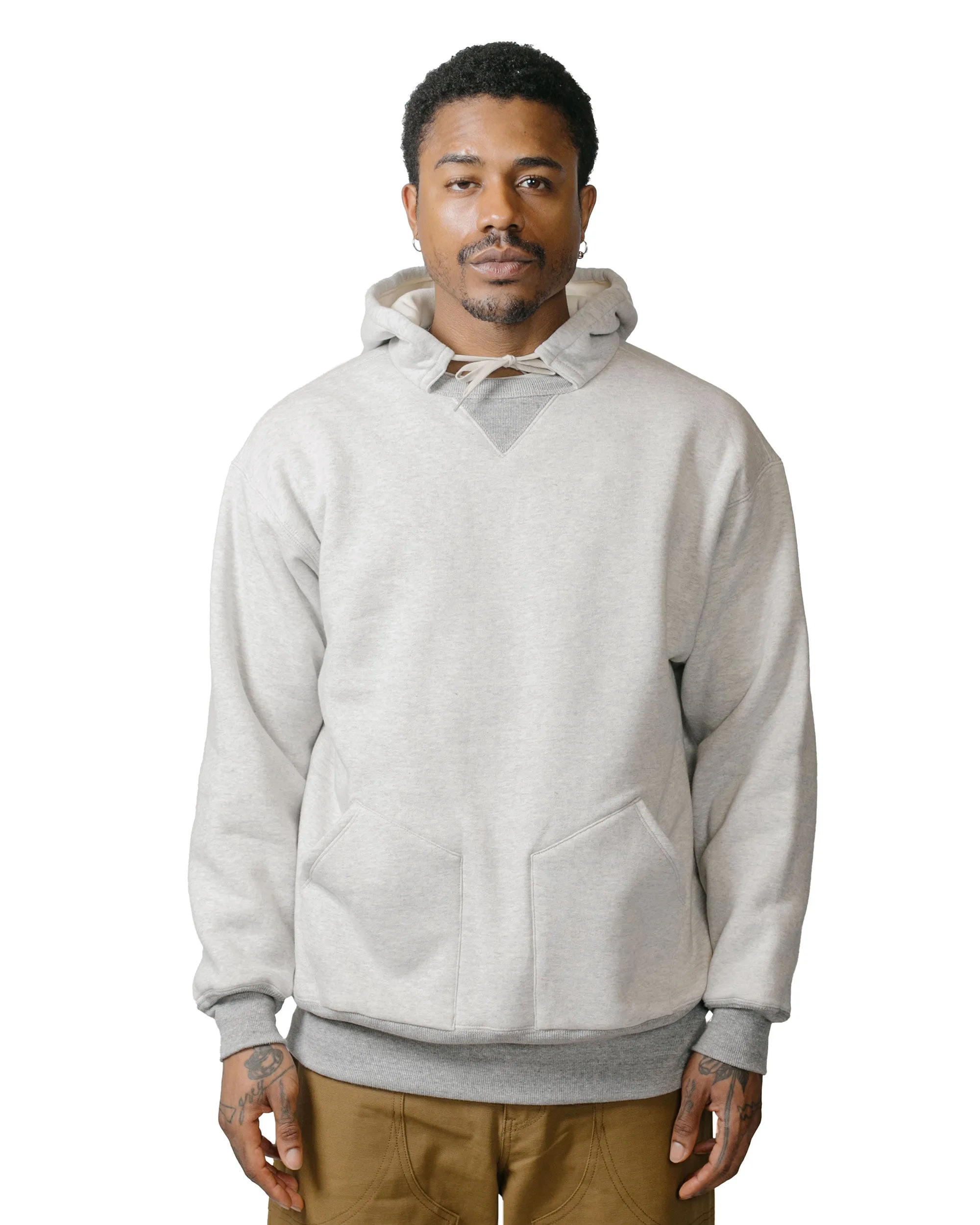 The Real McCoy's MC23116 Double-Face Hooded Sweatshirt Grey product promotion