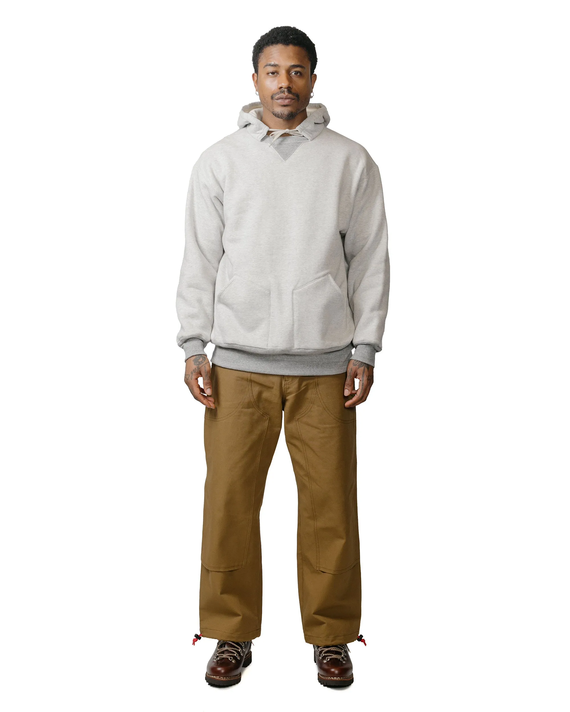 Travel Bold Cozy Top The Real McCoy's MC23116 Double-Face Hooded Sweatshirt Grey