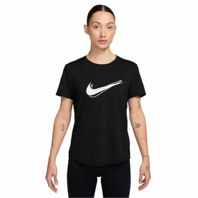 Women's One Swoosh Dri-FIT Short-Sleeve Running Top No Fade Technology Ribbed collar