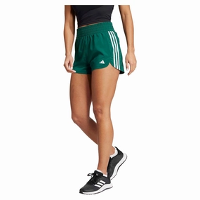 Women's Pacer Training 3-Stripes Woven High Rise Shorts Moisture Wicking Lining