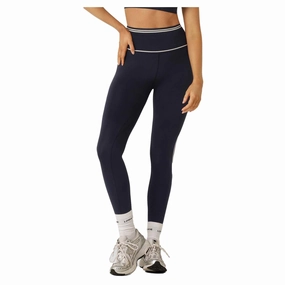 Women's Retro Track Ankle Biter Leggings Power Mesh