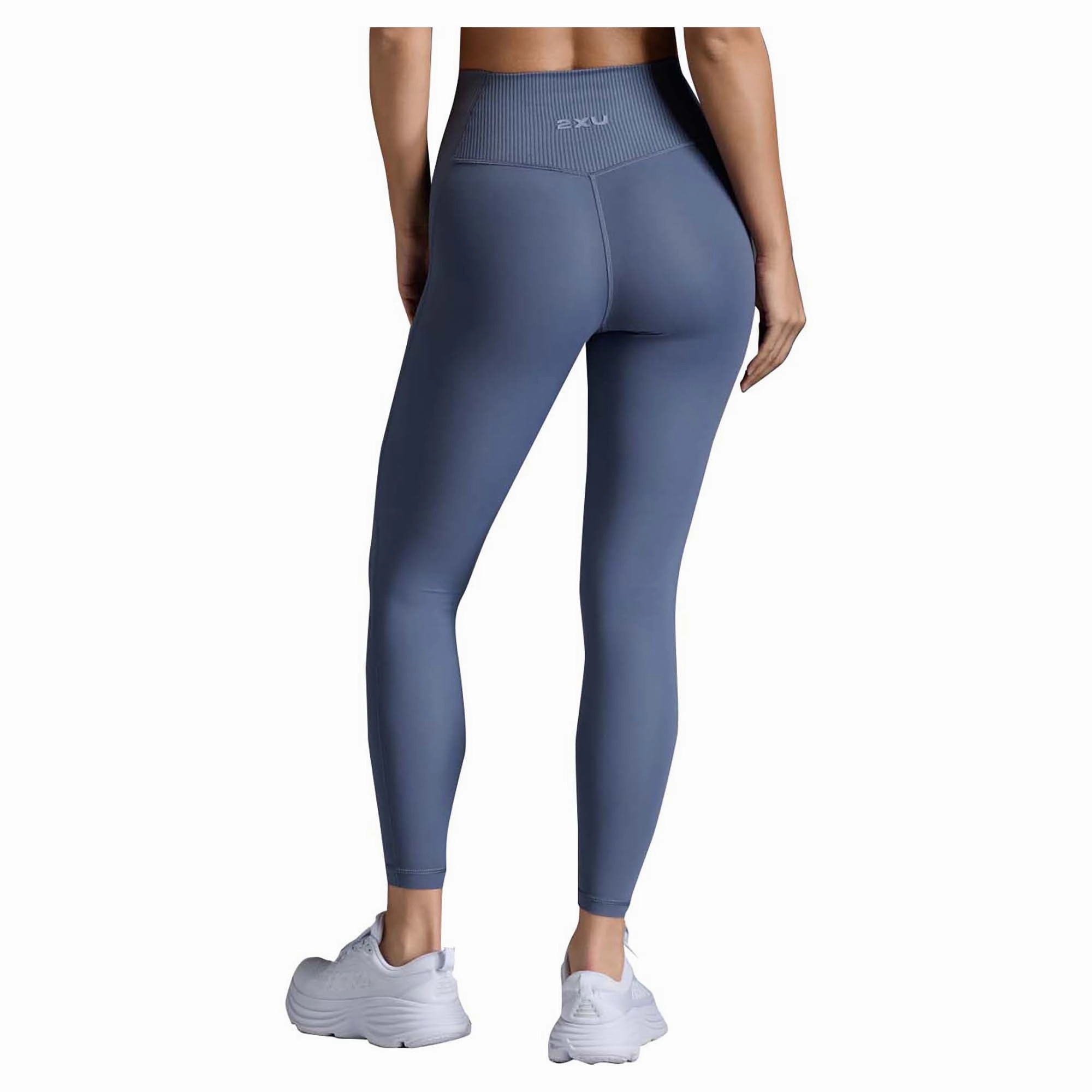 Invisible Waist Quick Release Moisture Management Women's Ribbed Hi-Rise Compression Tights