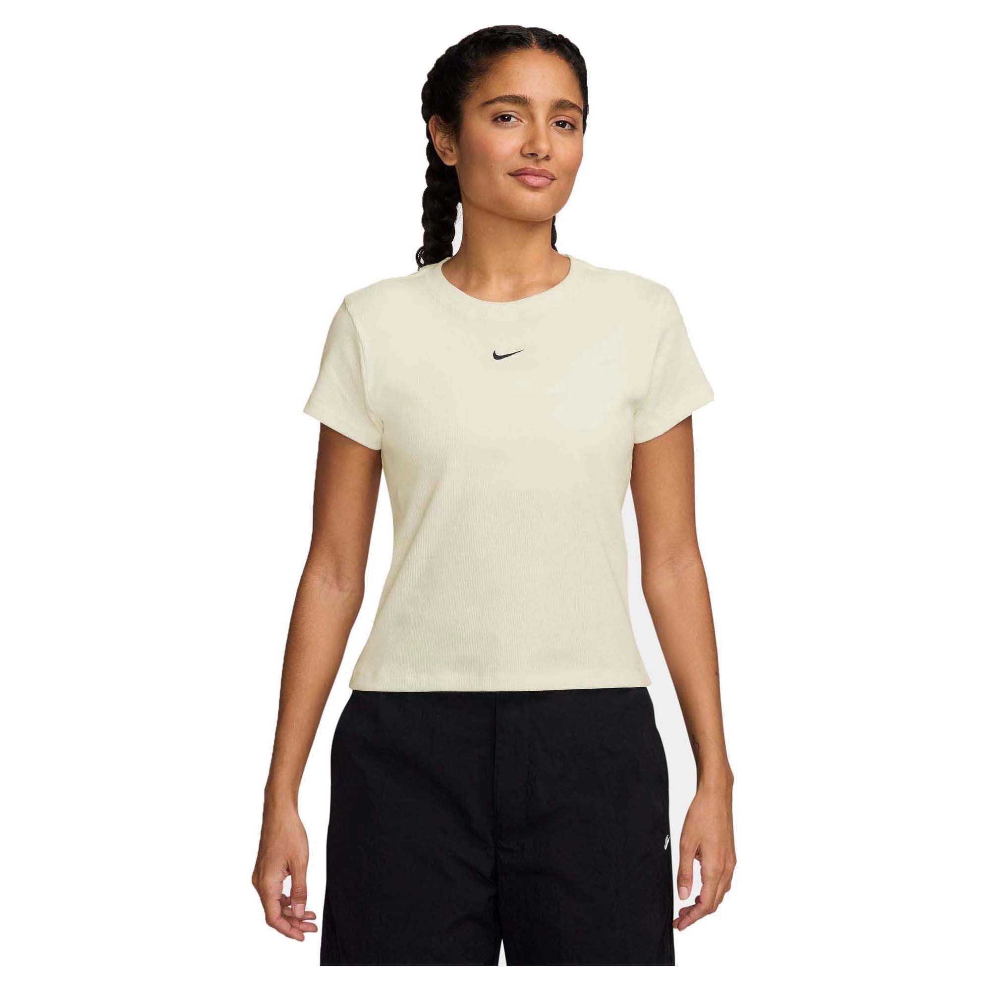 Women's Sportswear Tight Ribbed Short Sleeve T-Shirt Low Impact Dye Pullover