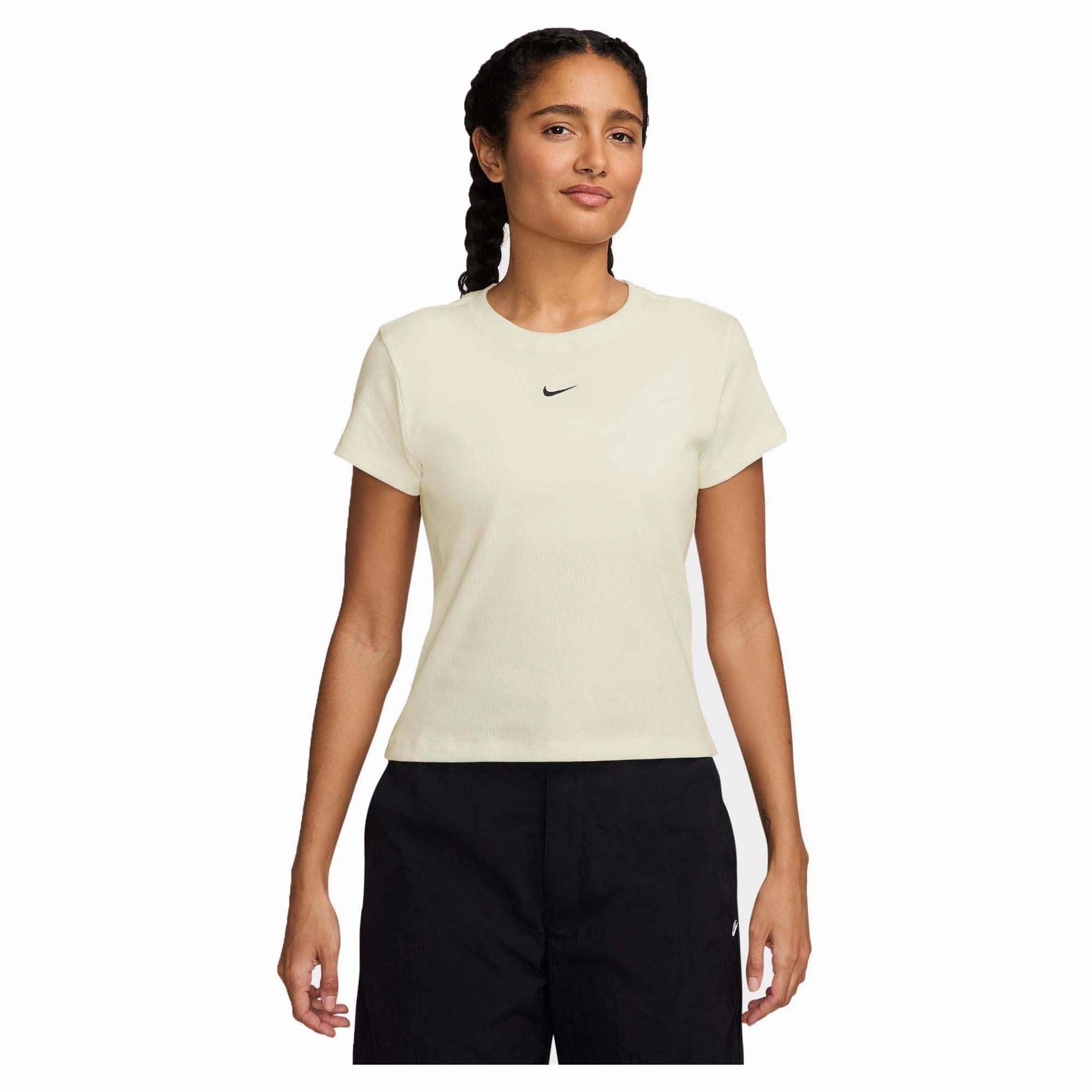 Women's Sportswear Tight Ribbed Short Sleeve T-Shirt Outdoor Look
