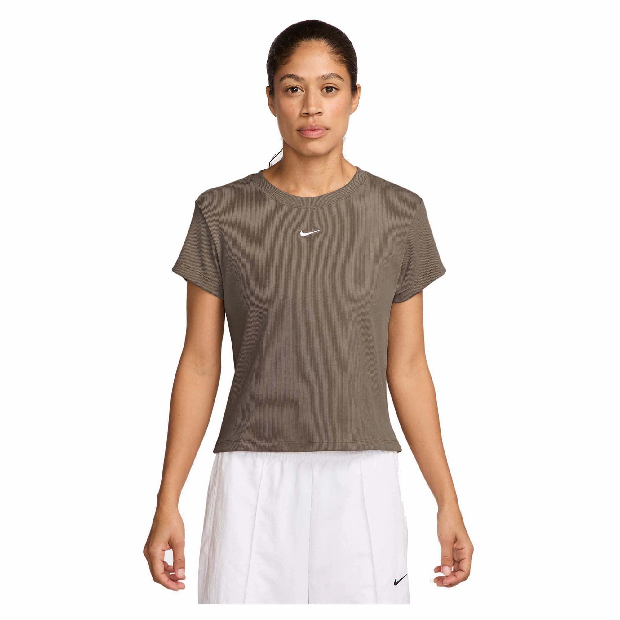 Women's Sportswear Tight Ribbed Short Sleeve T-Shirt Essential Layer