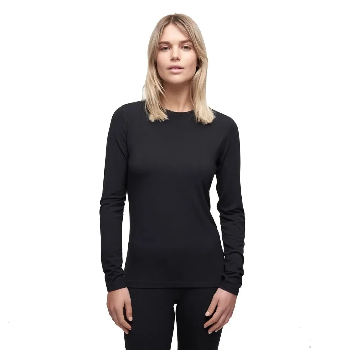 Clear Tone WrinkleFreeTexture Womens Le Bent 200 Weight Thermal Top - Black