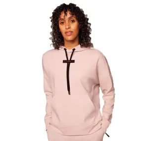 Womens On Running Hoodie - Doe / Black Sharp Cut
