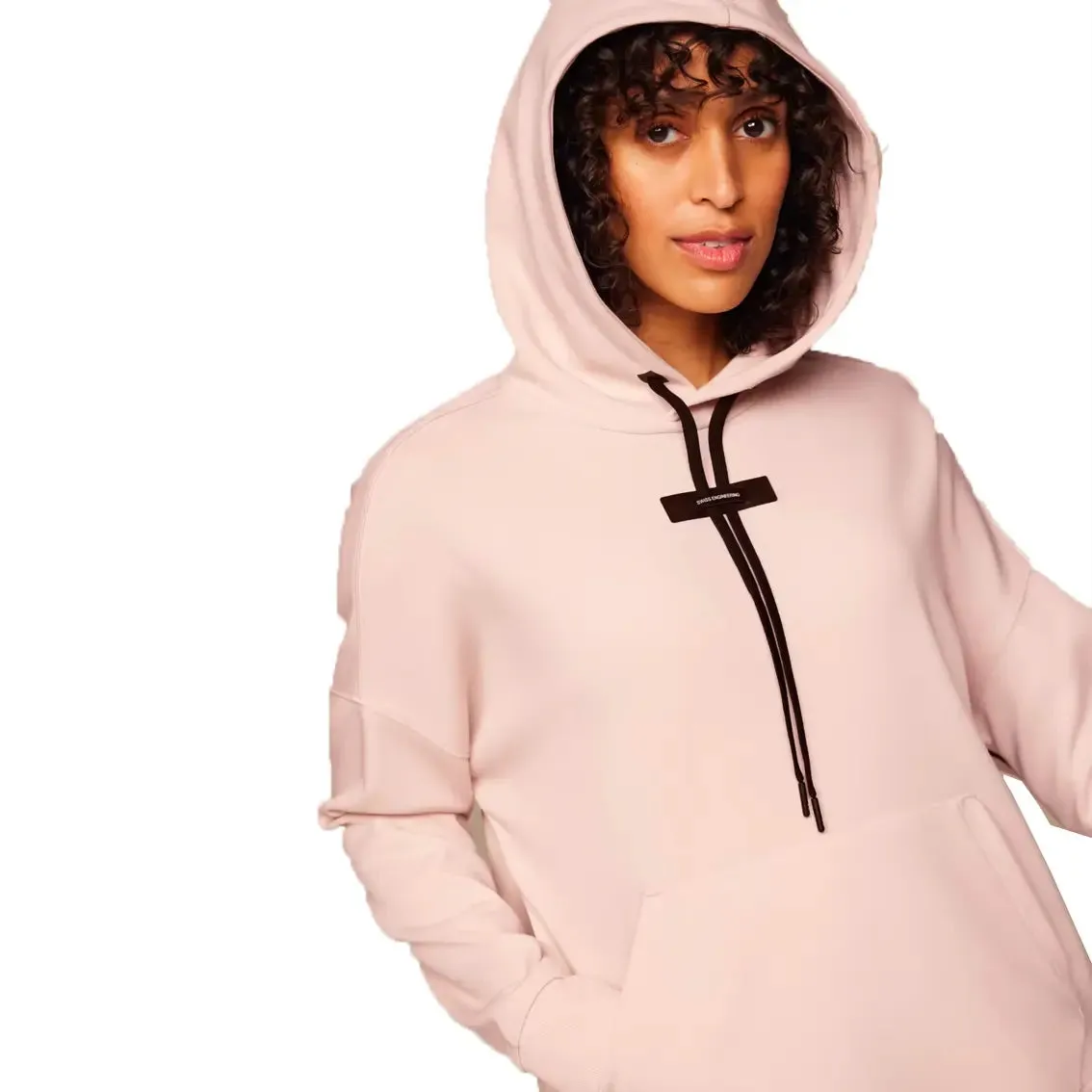 Womens On Running Hoodie - Doe / Black Compression Fit