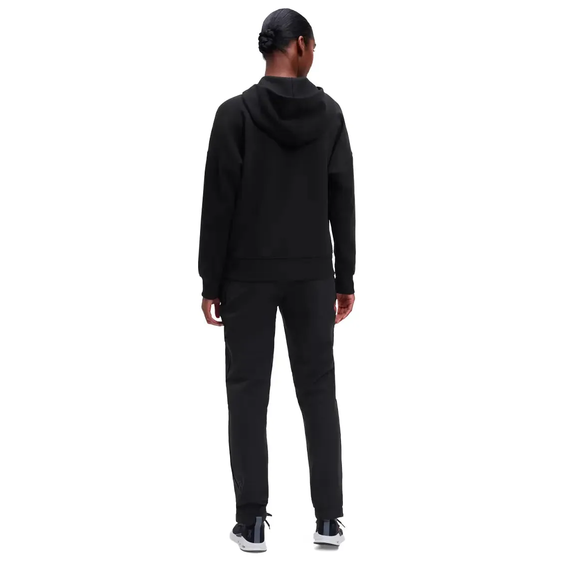 Womens On Running Zipped Hoodie - Black Stylish Jumper