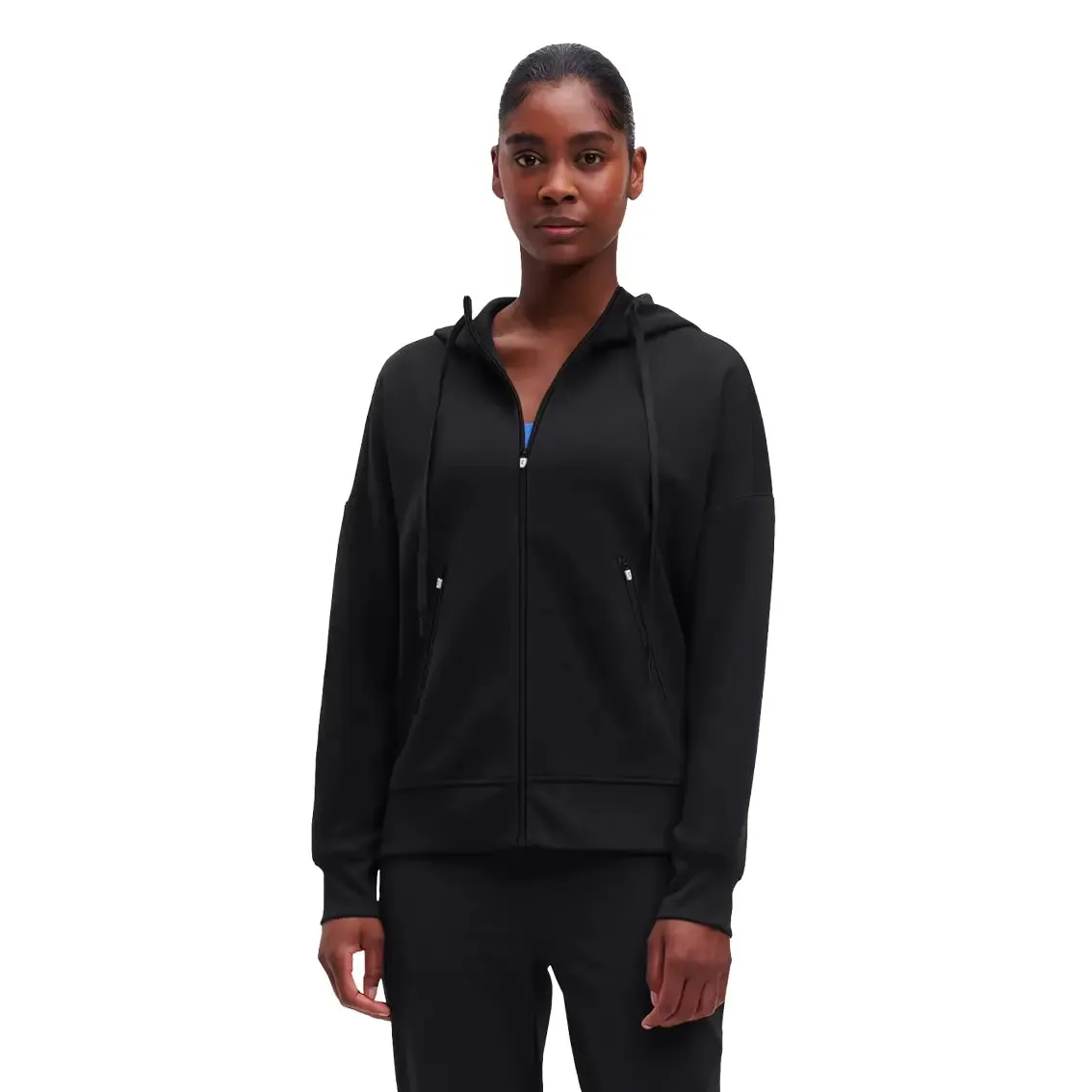 Womens On Running Zipped Hoodie - Black UVProtectionFinish Casual Trousers