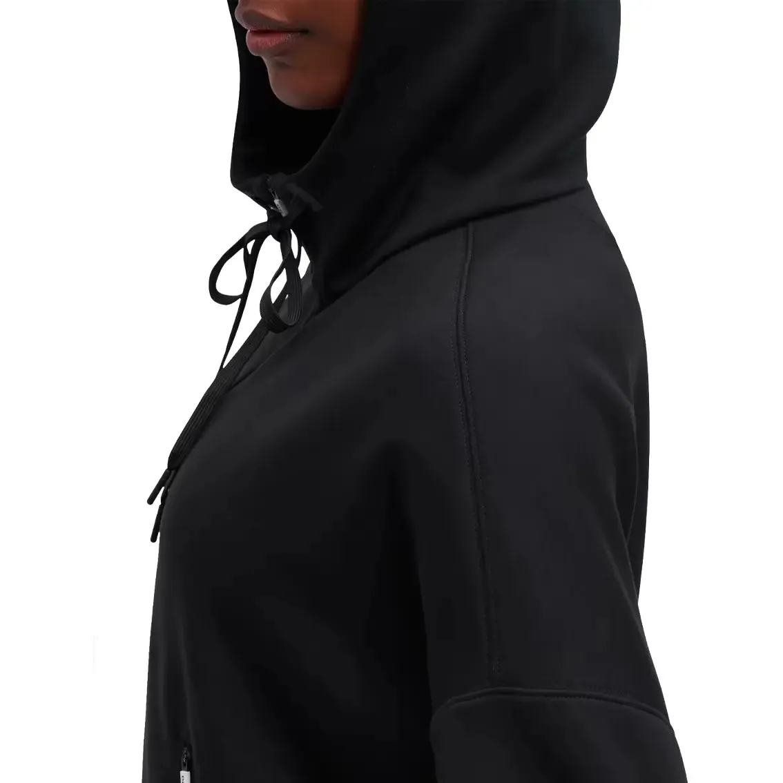 Womens On Running Zipped Hoodie - Black ConvertibleStyle