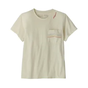 Womens Patagonia Ridge Rise Stripe Pocket Responsibili-Tee - Birch White Comfortable Shoes