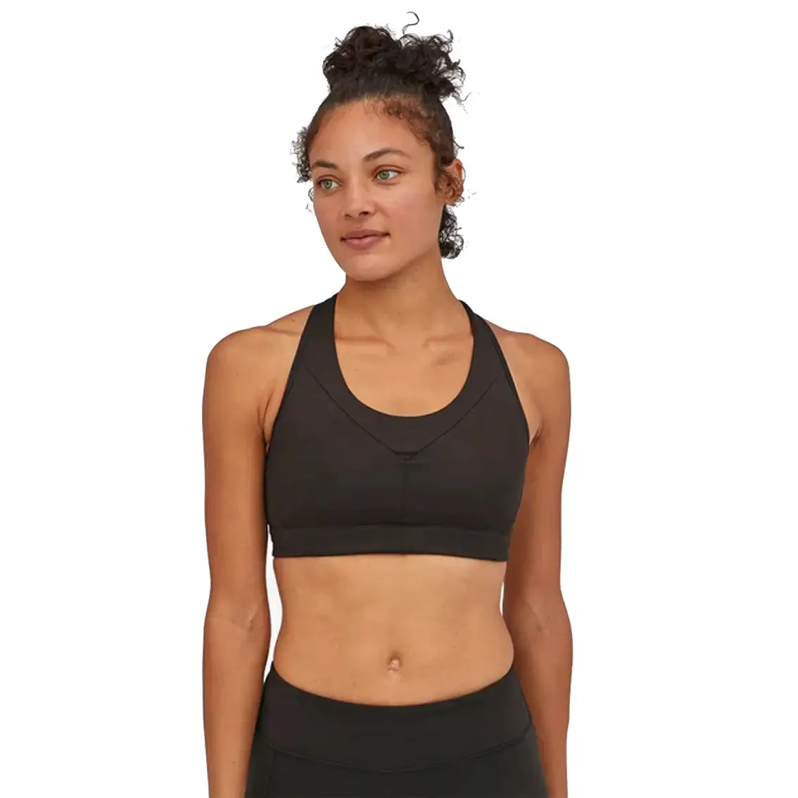 Fire Glow Womens Patagonia Wild Trails Sports Bra - Black