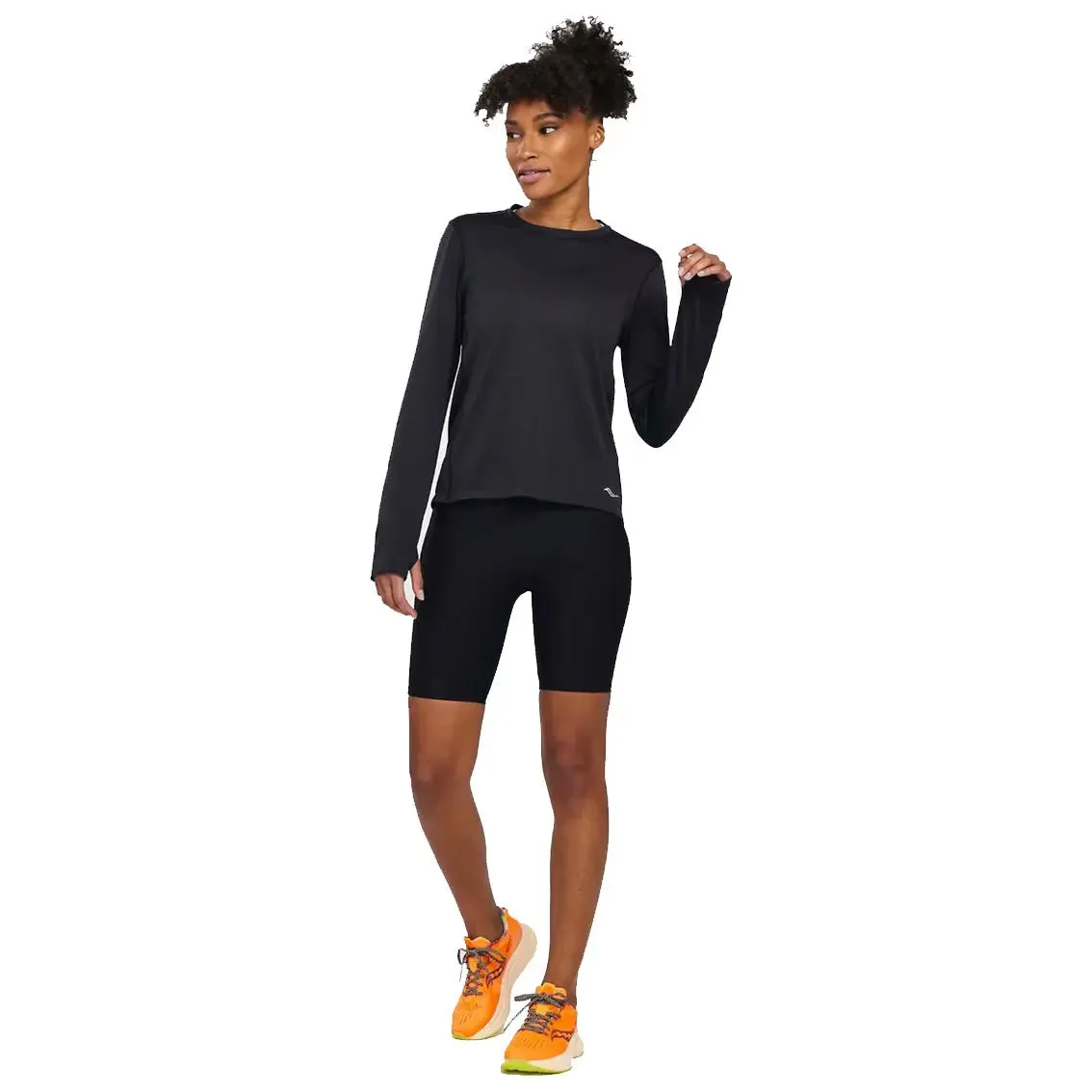Downtown Cool Womens Saucony x Run Club - Stopwatch Long Sleeve - Black