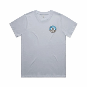 Chilly Day Wear City Fashion Look Womens Blue Mountains Running Co Embroidered Tee