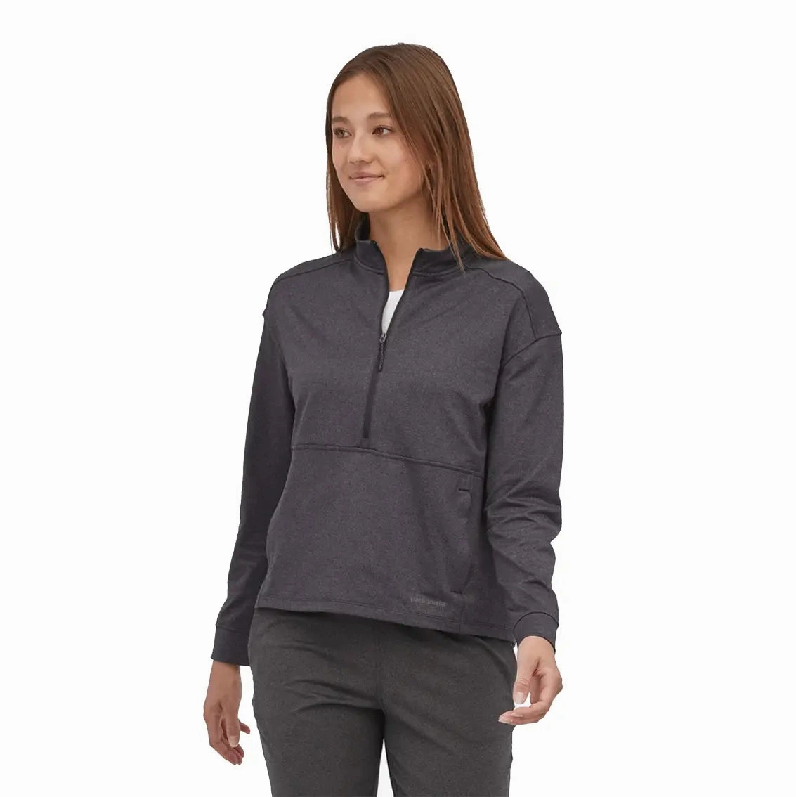 Wrinkle Free Exterior Soft Fleece Lining Womens Patagonia Pack Out Pull Over - Black X-Dye