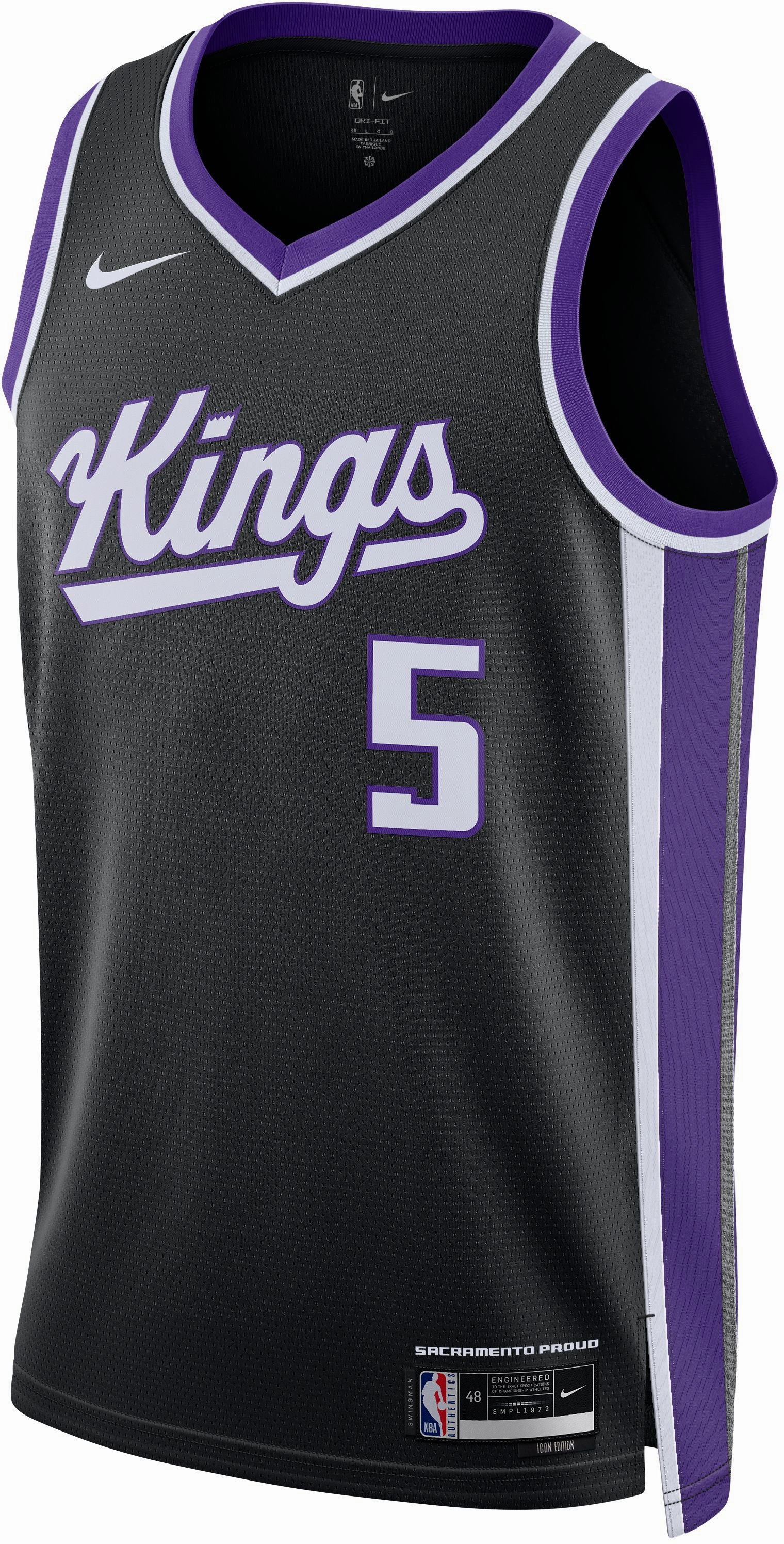 Yarn Dye Pattern Men's NBA Sacramento Kings 2023/24 Icon Edition Swingman Jersey