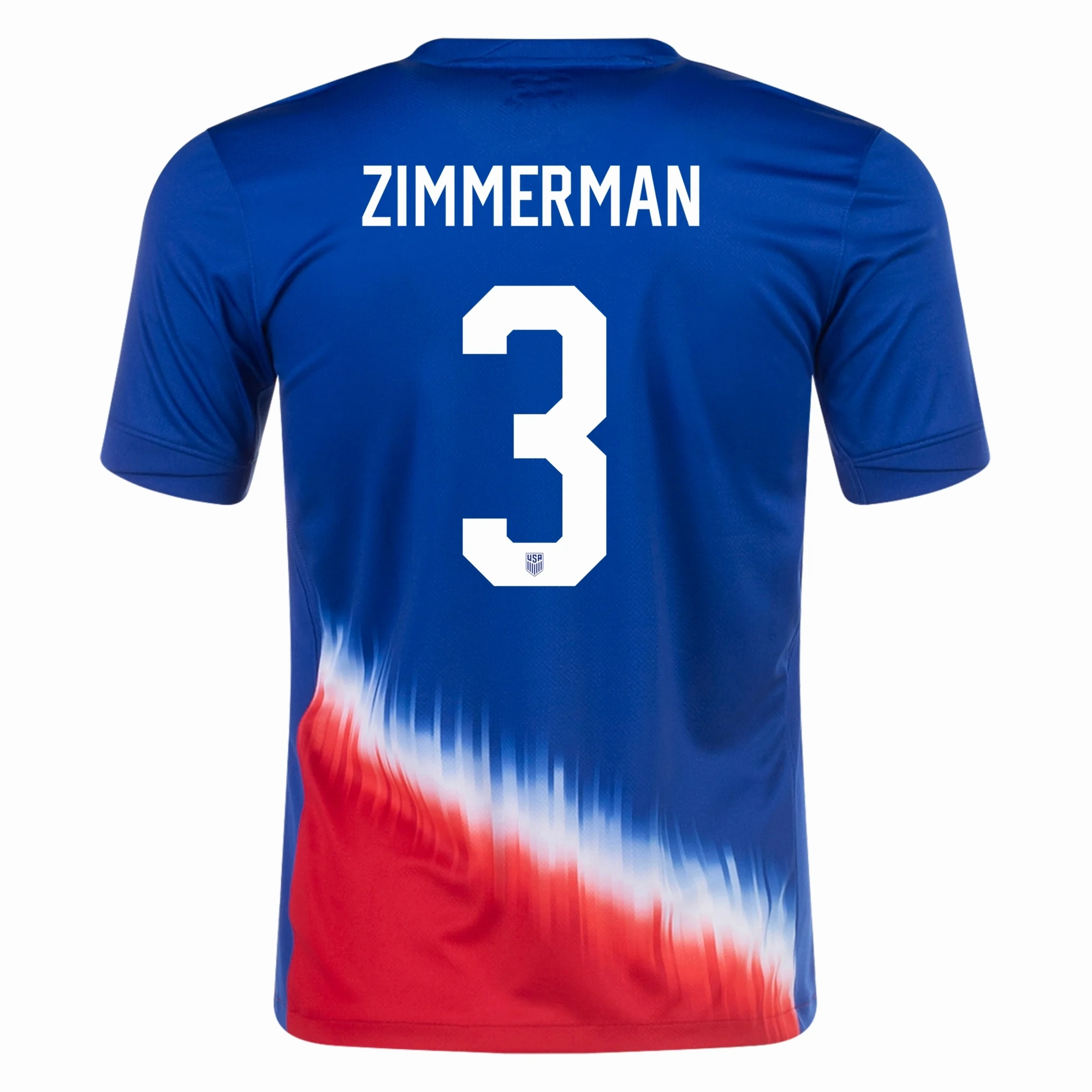 Reinforced Hem Durability Nike Mens United States Walker Zimmerman Away Jersey 24/25 (Old Royal/Sport Red)