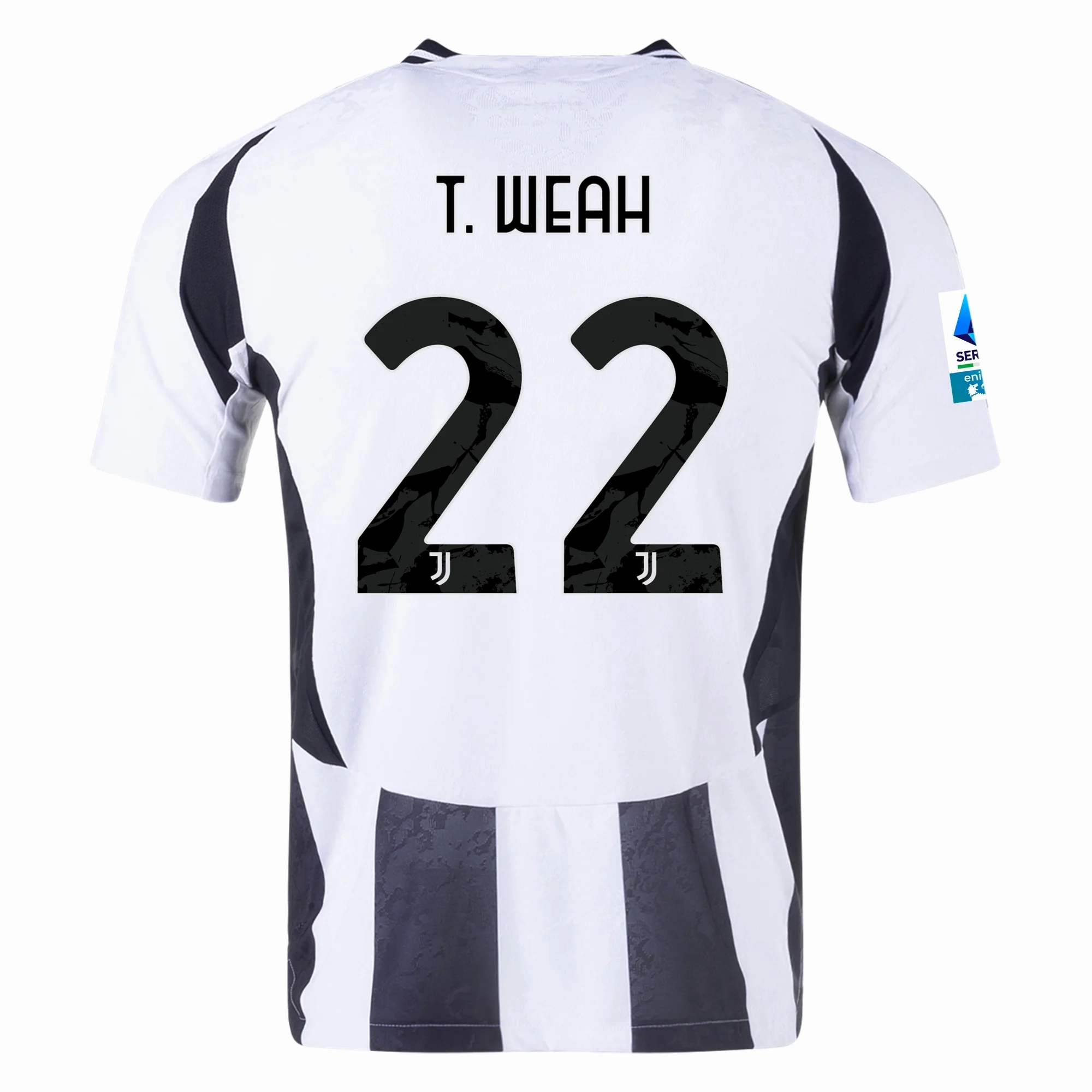 Breathable mesh lining adidas Juventus Authentic Timothy Weah Home Jersey w/ Serie A Patch 24/25 (White/Black)