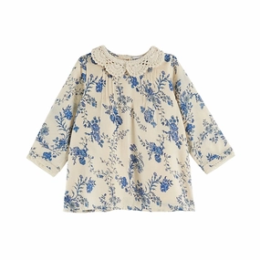 Work Style Relax Layers Emile et Ida Baby Orchid Crochet Collar Dress, Blue Orchid