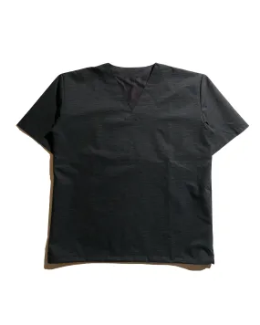 Subtle pattern Relaxed Vibe Found Feather Tech Sleeping Shirt Dot AIR Slub Linen Black