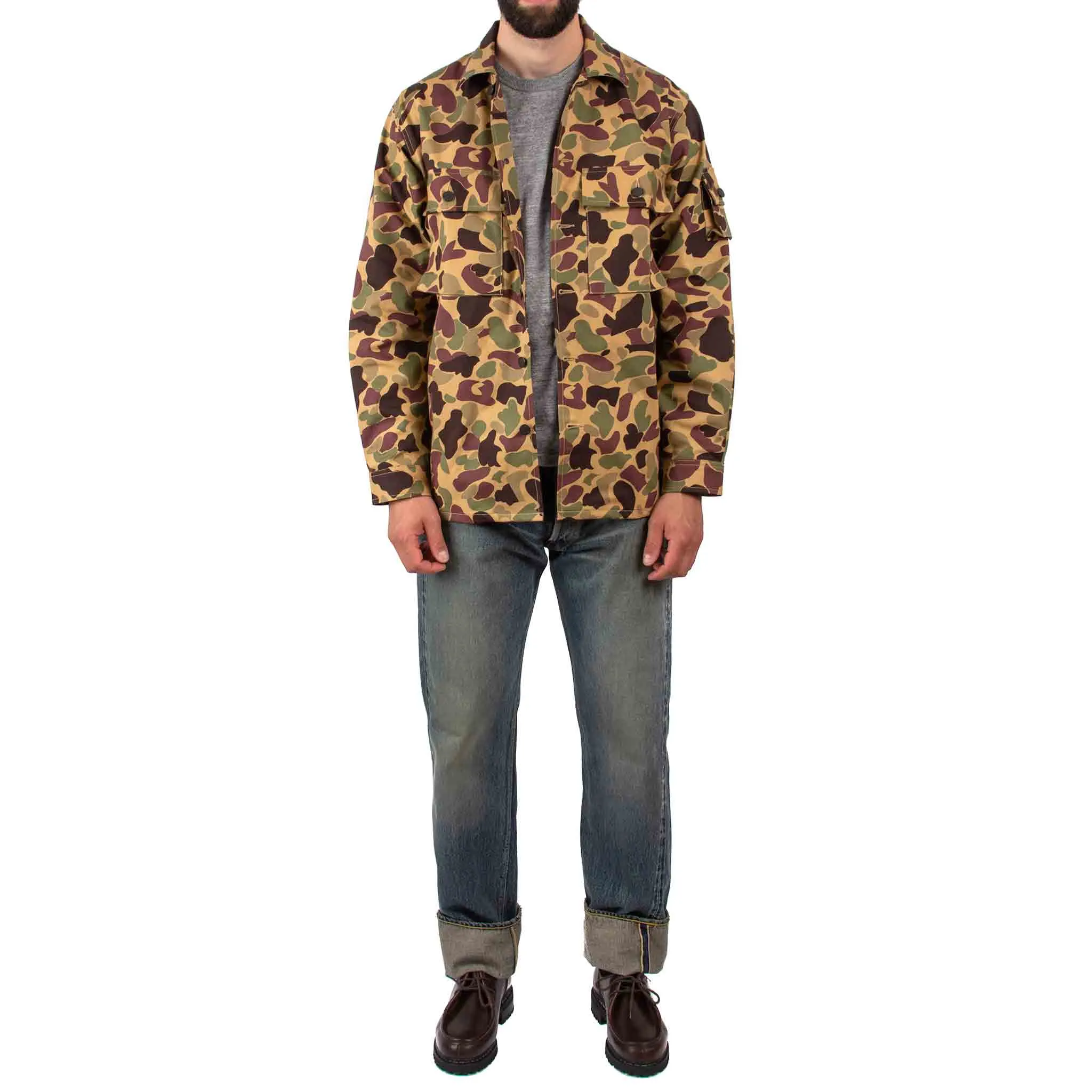 Festival Outfit Patterned Texture The Real McCoy's MJ21013 Beo Gam Camouflage Shirt Beige