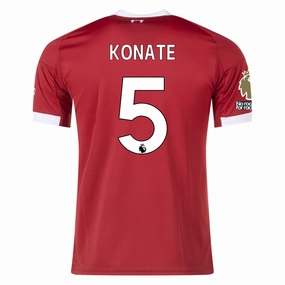 Wrinkle resistant fabric adidas Konate Men's Liverpool Home Jersey 25/26 w/ NRFR   EPL Champions Patch (Strawberry Red)