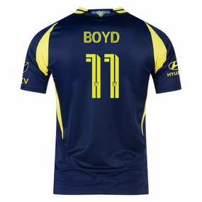 adidas Nashville Authentic Tyler Boyd Away Jersey w/ MLS   Apple TV 25/26 (Tena Blue) Odor Resistant Finish