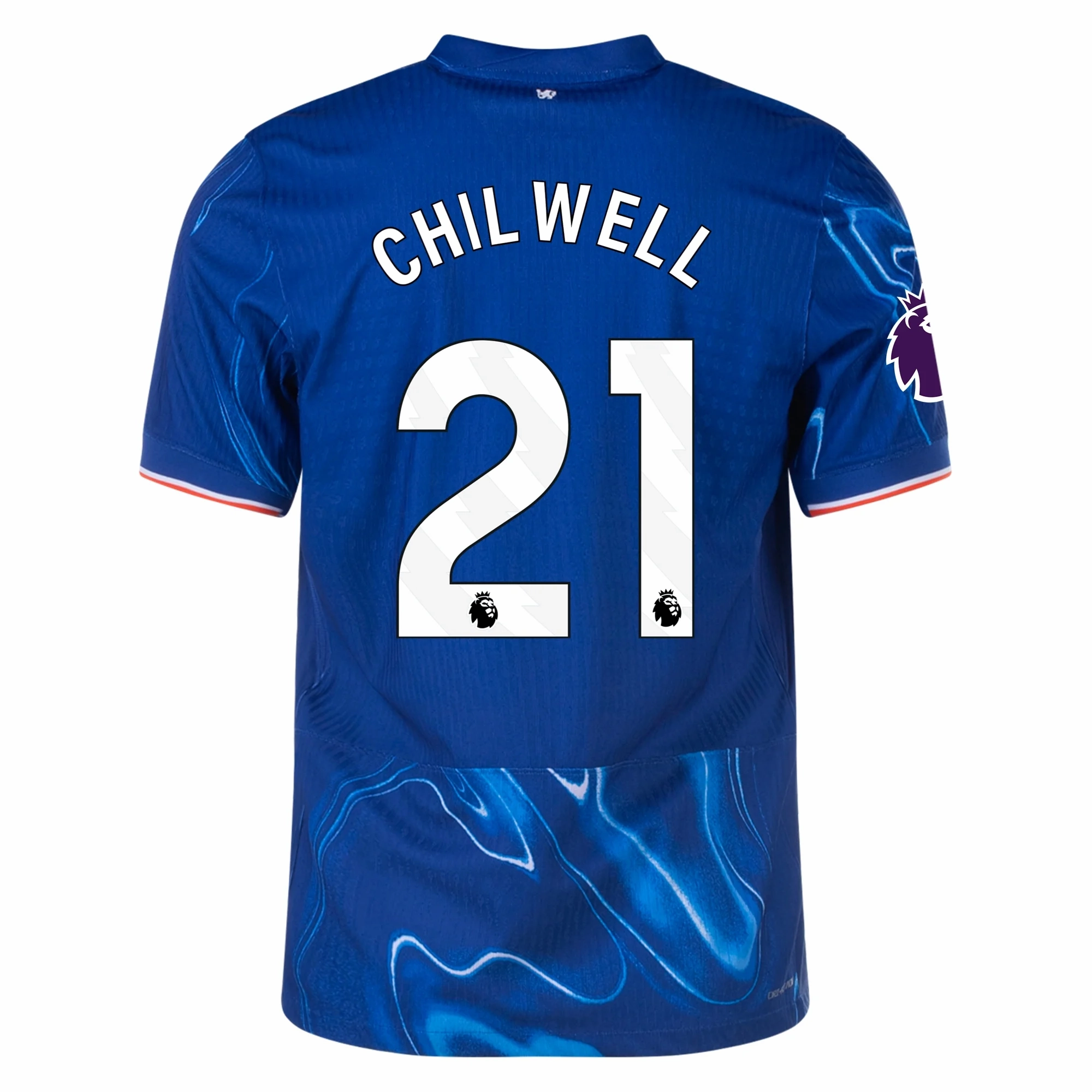 Nike Chelsea Authentic Ben Chilwell Home Jersey w/ EPL Patch 24/25 (Rush Blue/Team Orange) Anytime Layer Fast Release Moisture
