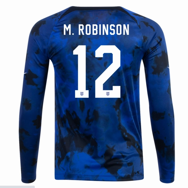 Nike United States Miles Robinson Long Sleeve Away Jersey 22/23 (Bright Blue/White) Feel Good Fit