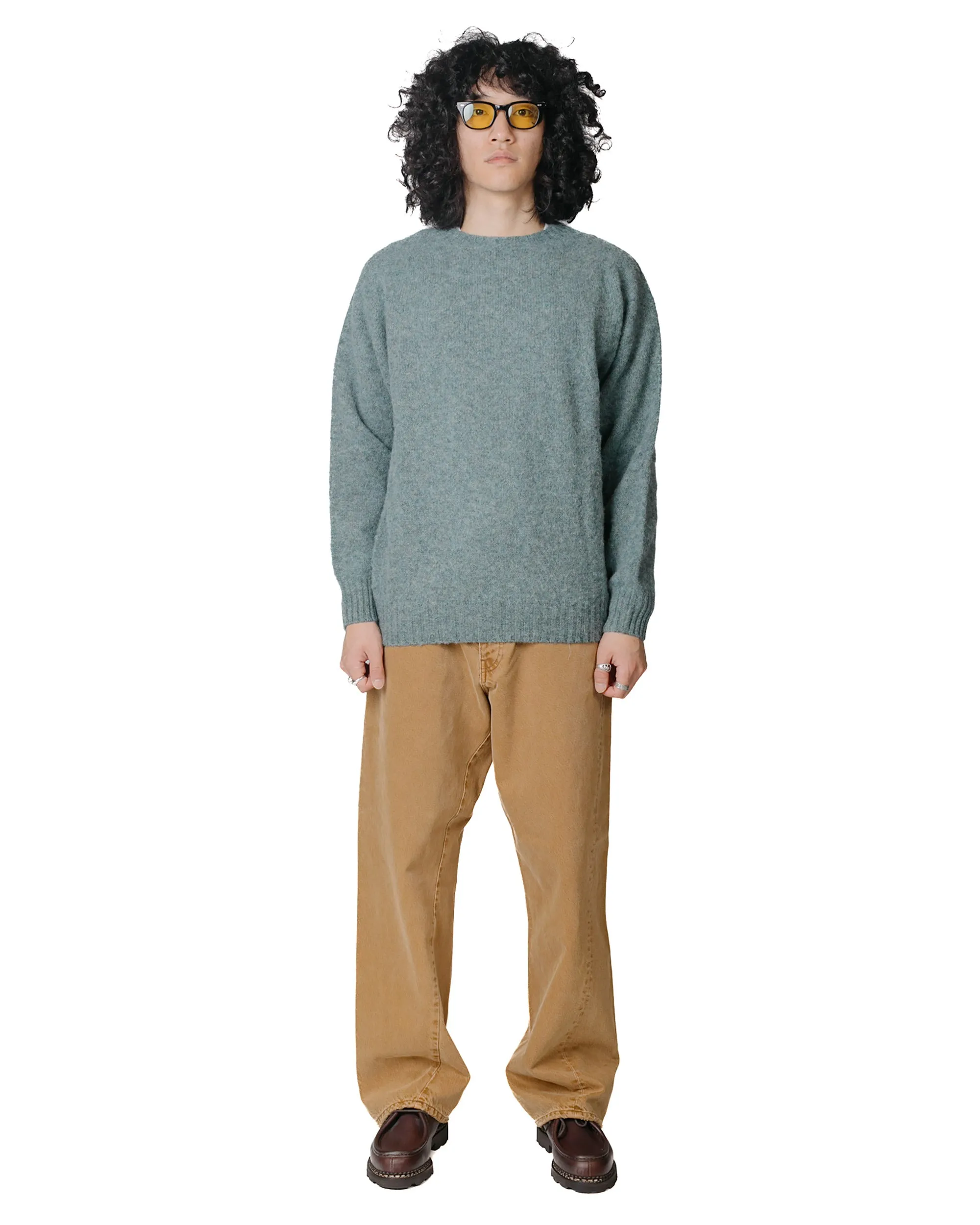 Chill Apparel Fitted Shape Lost & Found Shaggy Sweater Graphite Green