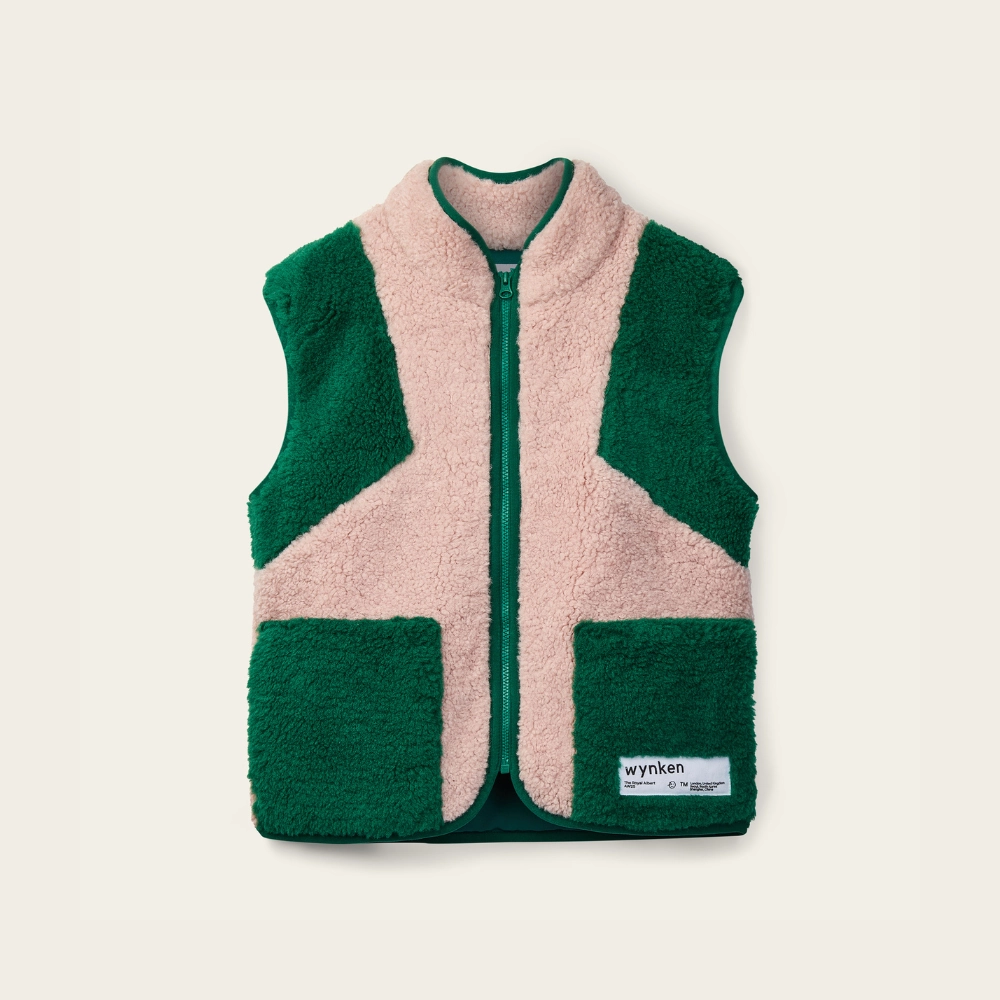 Hooded styles Wynken Wilderness Waistcoat, Pink/Green
