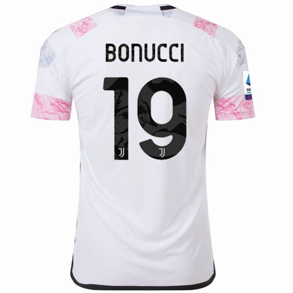 Thermal Regulating Fabric Bonded Armhole adidas Juventus Leonardo Bonucci Away Jersey w/ Serie A 23/24 (White)
