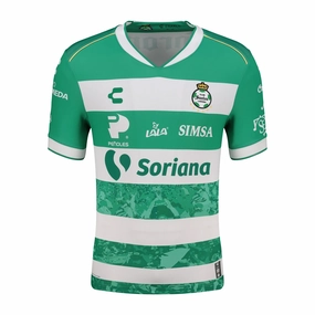 High Stretch Elastic Cuffs Charly Men's Santos Laguna Home Jersey 25/26 (Green/White)