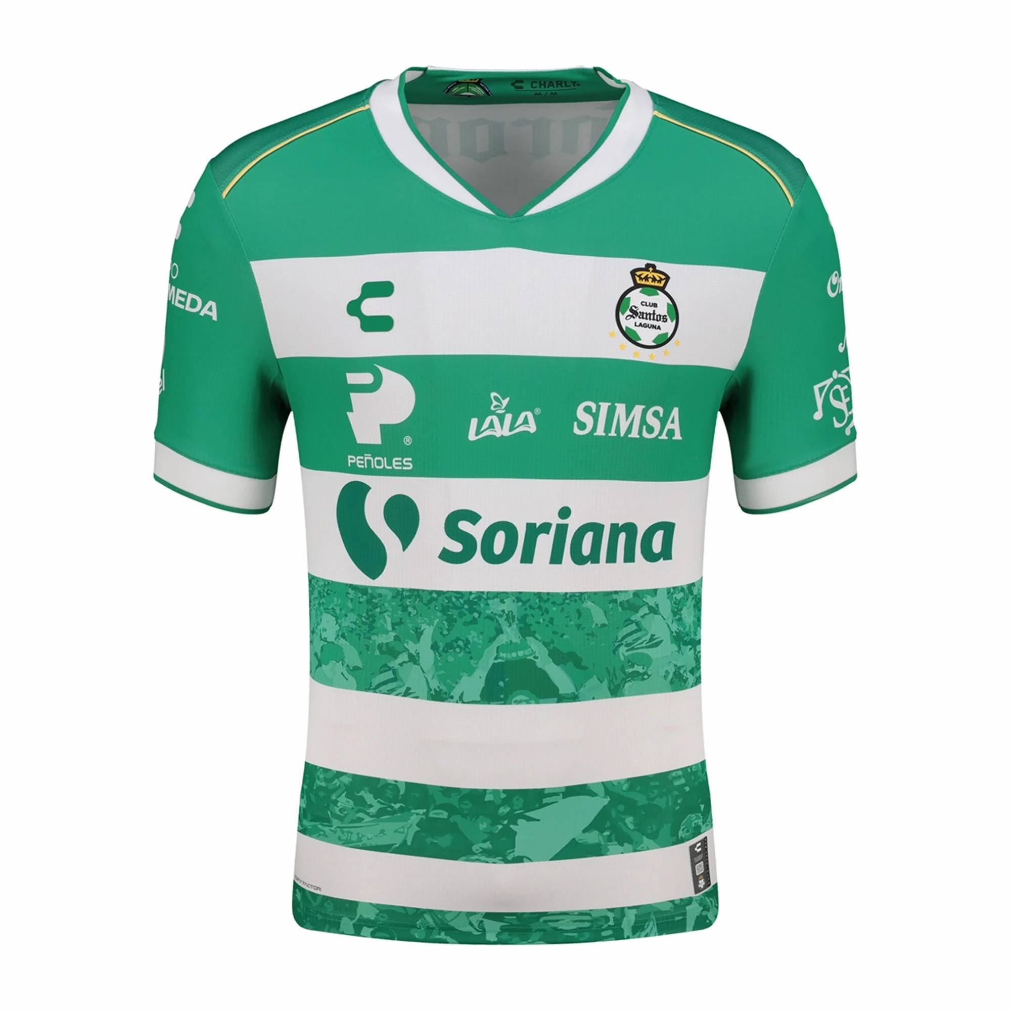 Charly Men's Santos Laguna Home Jersey 25/26 (Green/White) Urban Flex Focus Fit
