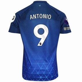 Umbro West Ham Michail Antonio Third Jersey w/ EPL   No Room For Racism Patches 23/24 (Navy/Sky Blue) Action Fit Odor Resistant Coating
